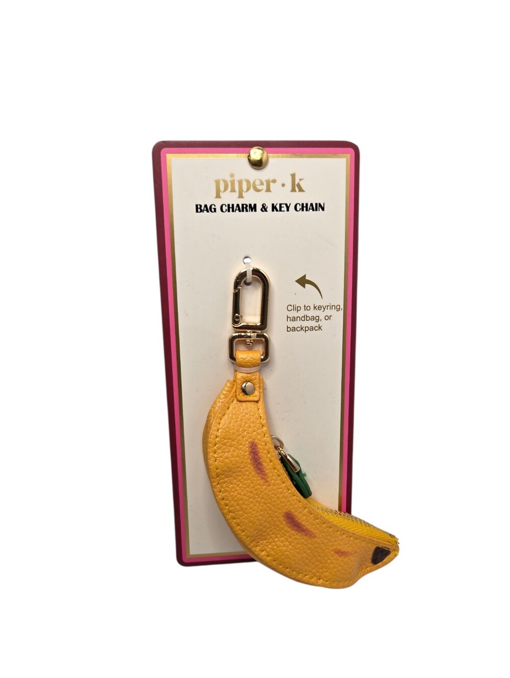 🍌▪️piper k ▪️UK exclusive Banana Bag Charm Key Chain - Yellow